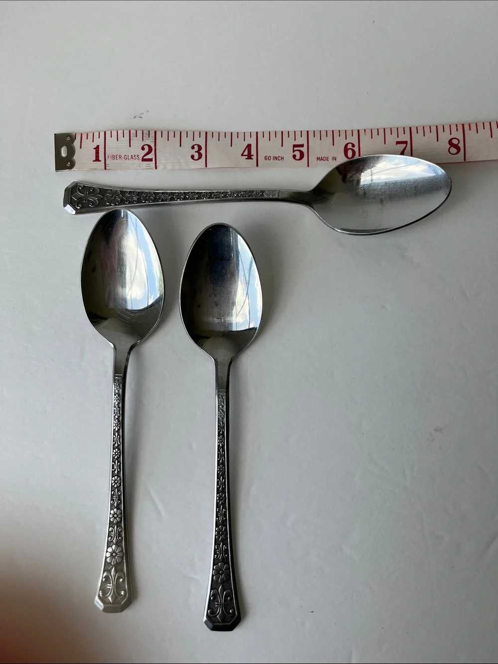 Interpur Florenz Fleur de Lis and 8 Petal Flower 3 Stainless Spoons Japan